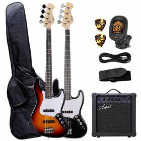 Artist JB2 Electric Bass Guitar Plus Accessories with 15 Watt Amp