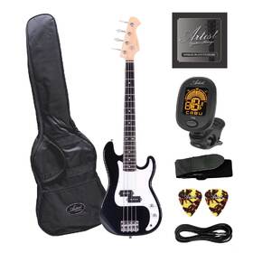 Artist MiniB Black 3/4 Size Bass Guitar w/ Accessories