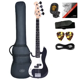 Artist APG34L Black Left Handed 3/4 Size Bass w/ Accessories