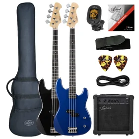 Artist APB Black Bass Guitar w/ Accessories & Amp