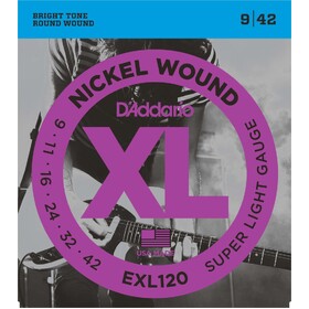 D'Addario EXL120 9-42 Electric Guitar Strings Super Light 
