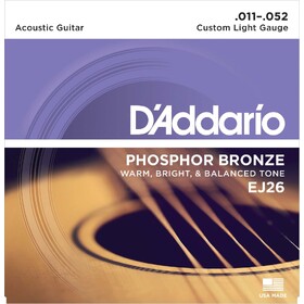 D'Addario EJ26 11-52 Phosphor Bronze Acoustic Guitar Strings