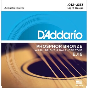 D'Addario EJ16 12-53 Phosphor Bronze Acoustic Guitar Strings