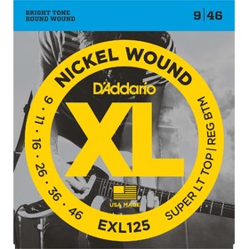 D'Addario EXL125 Electric Guitar Strings Super Light Top Reg Bot 9-46 