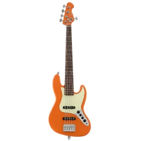 Artist AJB5 Lava Orange Active/Passive Hybrid 5-String Bass Guitar