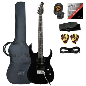 Artist SS45 Black Electric Guitar & Accessories