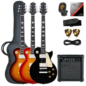Artist VG10 Black Electric Guitar w/ Accessories & Amp