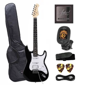 Customer Returned Artist AS1 Black Electric Guitar w/HSS Pickups & Accessories