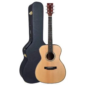 Customer Returned Artist OMS30EQ Solid Wood Acoustic Electric Guitar w/ Preamp & Case