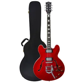 Customer Returned Artist Cherry58TRM Semi-Hollow Electric Guitar w/ Tremolo w/ Black Case