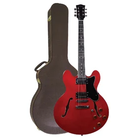 Customer Returned Artist Cherry58 Semi-Hollow Electric Guitar w/ Humbuckers & Brown Case