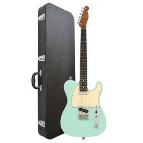 Customer Returned Artist AT53 Vintage Green Electric Guitar w/ Hand Made Pickups w/ Black Case