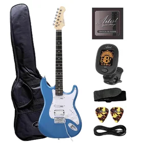 Customer Returned Artist AS1 Metallic Blue Electric Guitar w/HSS Pickups & Accessories