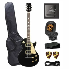 Customer Returned Artist AP1 Black Electric Guitar w/ Humbucker Pickups & Accessories