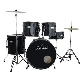 Customer Returned Artist ADR522 Black 5-Piece Drum Kit w/ Cymbals & Stool