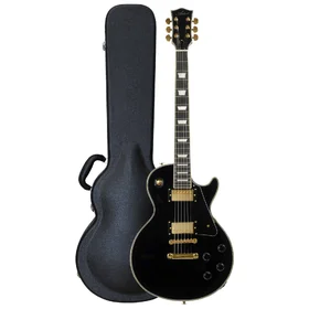 Customer Returned Artist AP97BB Black Electric Guitar w/ Bullbucker Pickups w/ Black Hard Case