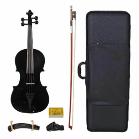 Customer Returned Artist SVN44 Black Student Violin Package 4/4 Size - Full Size