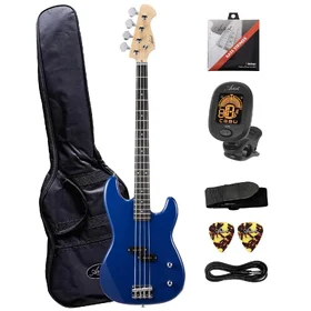 Customer Returned Artist APB Blue Bass Guitar w/ Accessories