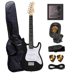 Customer Returned Artist AS34 Black 3/4 Size Electric Guitar & Accessories