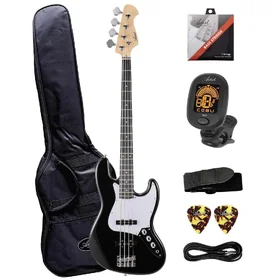 Customer Returned Artist AJB Black Bass Guitar w/ Accessories