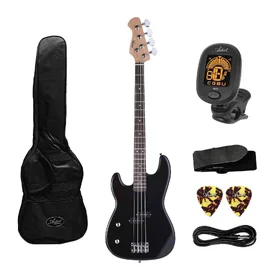 Customer Returned Artist APB Left Handed Black Electric Bass Guitar & Accessories