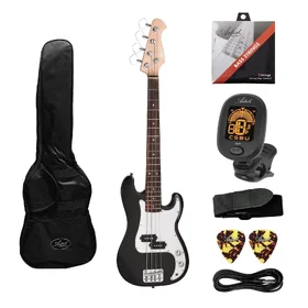 Customer Returned Artist APG34 Black 3/4 Size Bass Guitar w/ Accessories