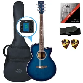 Customer Returned Artist LSPS Blue Small Body Beginner Acoustic Guitar Pack