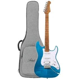 Customer Returned Artist AS30 Blue Flame Electric Guitar w/ HSS Pickups & Padded Bag