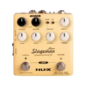 Damaged Customer Returned NUX NAP5 Stageman Floor Acoustic Preamp/DI Box w/ Effects & Looper
