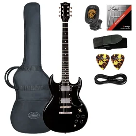 Customer Returned Artist AG1 Black Electric Guitar w/ Humbucker Pickups & Accessories