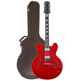 Customer Returned Artist Cherry12 12 String Semi-Hollow Electric Guitar w/ Brown Case