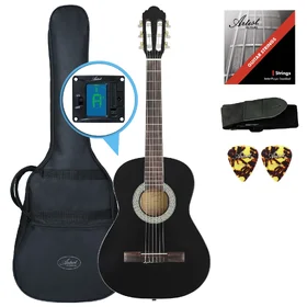 Damaged Artist CL34 - 3/4 Size Classical Nylon String Guitar Pack - Black