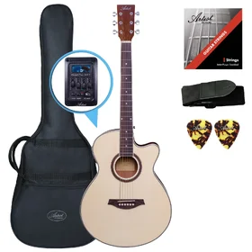 Customer Returned Artist LSPSCEQ Natural Beginner Acoustic Electric Guitar Pack