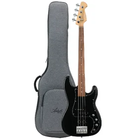 Customer Returned Artist APJ4F Fretless Black Bass Guitar & Padded Bag
