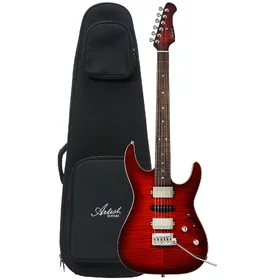 Customer Returned Artist AS94 Cherry Flame Hybrid Active Passive Electric Guitar & Padded Bag