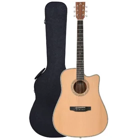 Damaged Artist D600SN Handbuilt Solid Wood Acoustic Electric Guitar & Hard Case