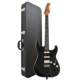 Customer Returned Artist AS68 Black Gloss Electric Guitar w/ HSS Pickups & Black Case