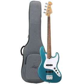 Customer Returned Artist AJBDLX Metallic Blue Deluxe Bass Guitar & Padded Bag