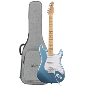 Customer Returned Artist AS10V2 Metallic Blue Electric Guitar w/ Single Coil Pickups & Padded Bag