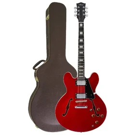 Damaged Artist Cherry58DLX Semi-Hollow Electric Guitar w/ Brown Case