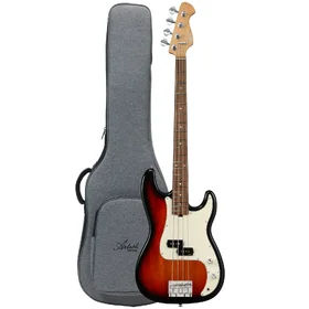 Customer Returned Artist APBDLX Deluxe Sunburst Bass Guitar & Padded Bag