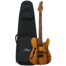 Customer Returned Artist AT Limba Semi-Hollow Natural Electric Guitar w/ Humbucker Pickups & Padded Bag