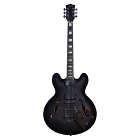 Customer Returned Artist BCHYTRB Translucent Black Semi-Hollow Electric Guitar