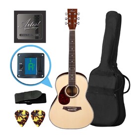 Customer Returned Artist LSP34L 3/4 Left Hand Beginner Acoustic Guitar Pack - Natural