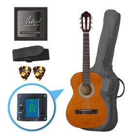 Customer Returned Artist CL12AM 1/2 Size Classical Guitar Pack, Nylon String - Amber