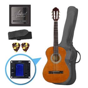 Factory 2nd Artist CL12AM 1/2 Size Classical Guitar Pack, Nylon String - Amber