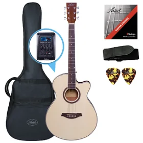 Factory 2nd Artist LSPSCEQ Natural Beginner Acoustic Electric Guitar Pack