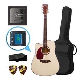 Factory 2nd Artist LSPCNTL Left Handed Acoustic Guitar Pack with Cutaway