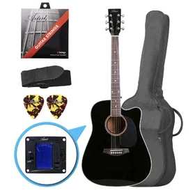 Factory 2nd Artist LSPC Black Beginner Acoustic Guitar Pack