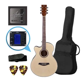 Factory 2nd Artist LSPS Natural Left Hand Small Body Beginner Acoustic Guitar Pack